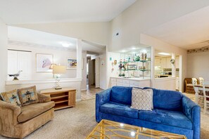 TV, lareira, DVD player, livros