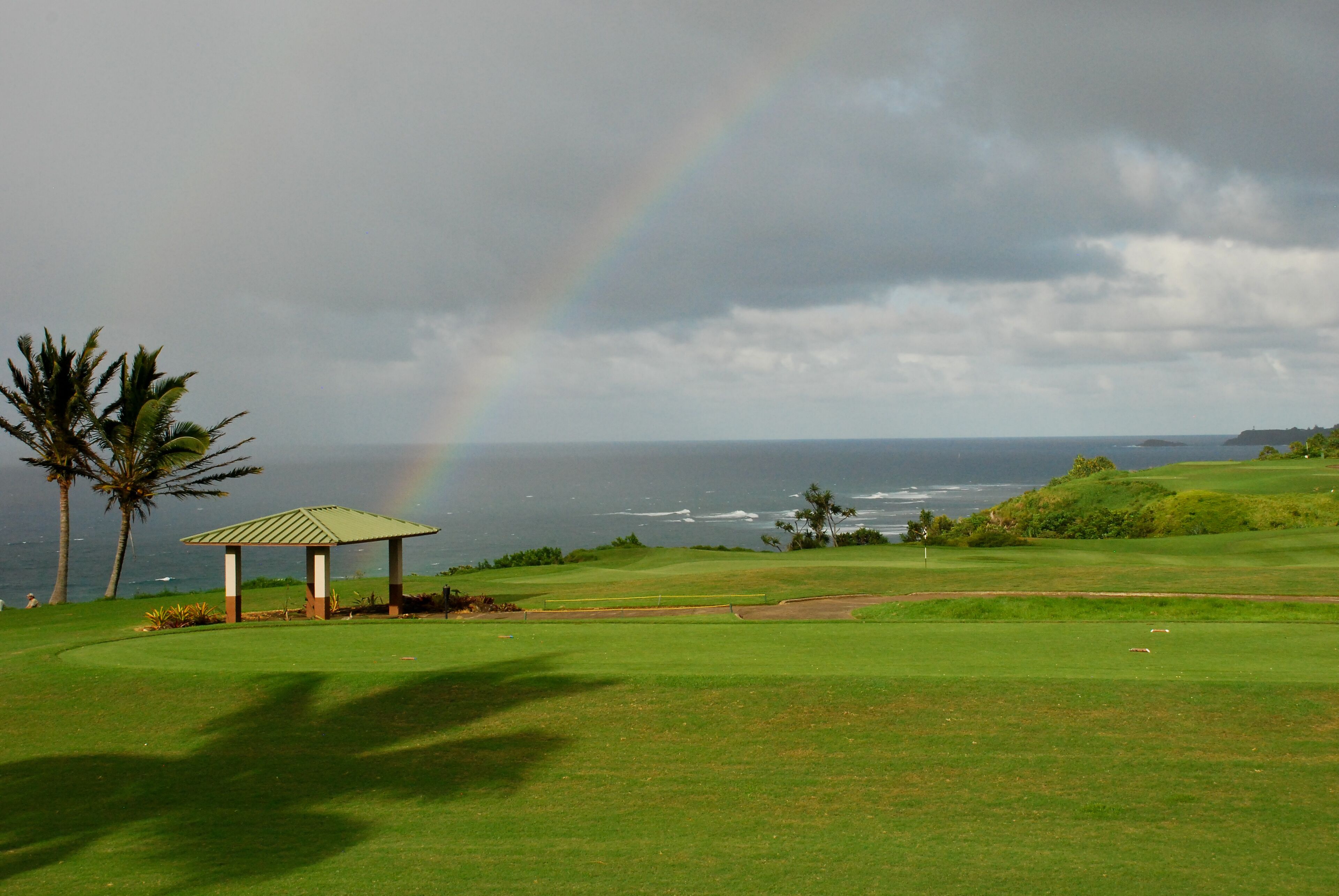 Golf course & ocean view from the lanai.