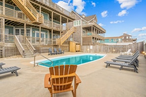 Outdoor pool - Premier Oceanfront Dog Friendly Home with Private Pool, Hot Tub, and Game Room (Frisco)