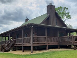 Exterior - Lakeside Log Home on Picturesque Private Farm (West Augusta)