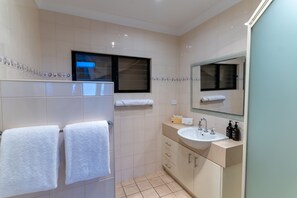 Hair dryer, towels