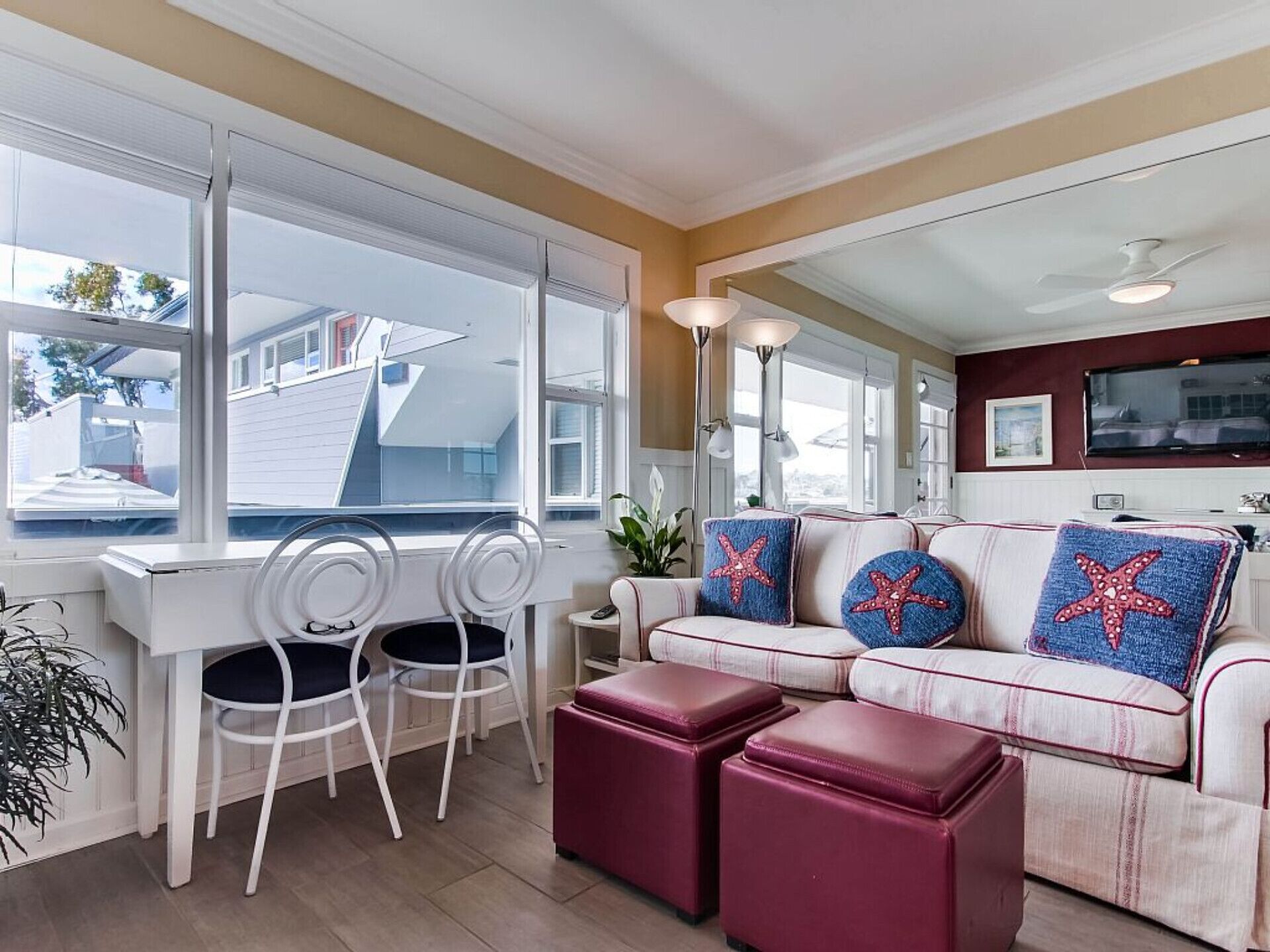 Steps from calm Bay water and roaring Ocean waves