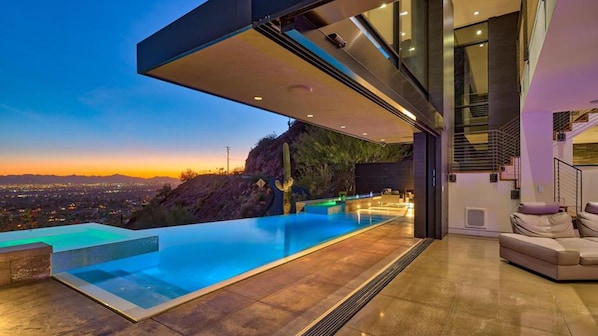 Outdoor pool, a heated pool
