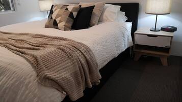 1 bedroom, desk, iron/ironing board, travel cot