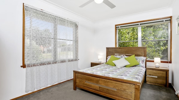 3 bedrooms, iron/ironing board, travel cot, bed sheets