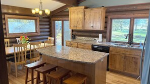 Fridge, microwave, oven, stovetop - Remodeled Log Cabin Home Chain of Lakes (Alexandria)