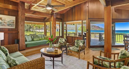 Wilikoki - a 6br/3ba beachfront home on Hanalei Bay