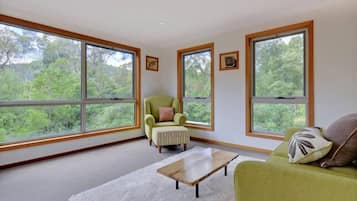 Smart TV, DVD player, books, video library