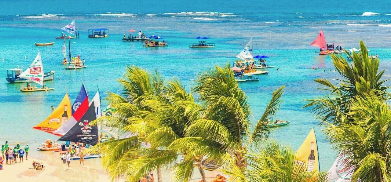 On the beach, sun-loungers, beach towels