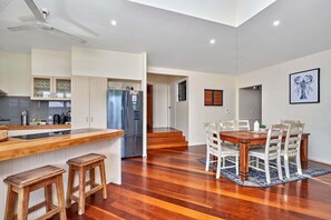 Fridge, microwave, oven, stovetop - Fantastic ocean and beach view holiday house. (Clifton Beach)