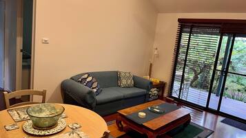 Smart TV, DVD player, video library, stereo