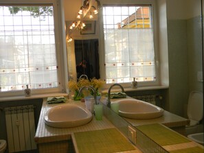 Shower, hair dryer, bidet, towels - Elegant and spacious, well-furnished apartment with 3 terraces, WiFi-free (Roma)