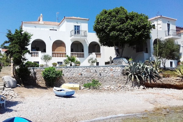 house view from the beach in front