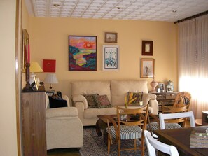 TV, DVD player, books
