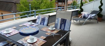 5 min to the thermal lake, gr. 3 rooms Apartment with 20 sqm roof terrace, air conditioning, internet,