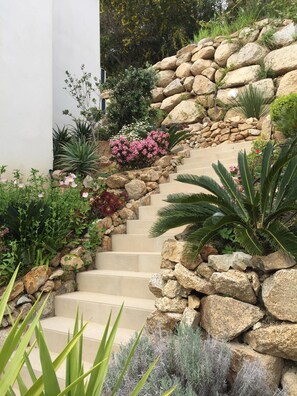 Property grounds - Magnificent villa on the roof Swimming pool and Jacuzzi with its full sea view. (Ajaccio)