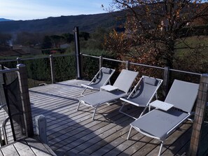 Terrace/patio - Maison des Lévriers equipped with a natural pool in the heart of Cathar Region (Luc-Sur-Aude)