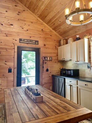 Fridge, microwave, oven, stovetop - Romantic Cabin Nestled In The Woods In Blue Mountain Lake. (Indian Lake)