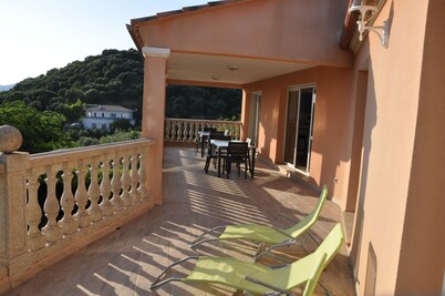Farnienté and sunset on the Gulf of Ajaccio and the Sanguinaires Islands
