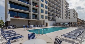 Outdoor pool, a heated pool - Cute Beach Front Condo in Island Winds West Near The Hangout! (Gulf Shores)