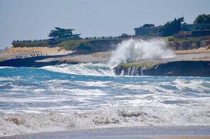 Plage, chaises longues, serviettes de plage