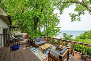 Terrace/patio - 2024 remodeled historic Lake Michigan waterfront Union Pier home with spa. (Chikaming Township)