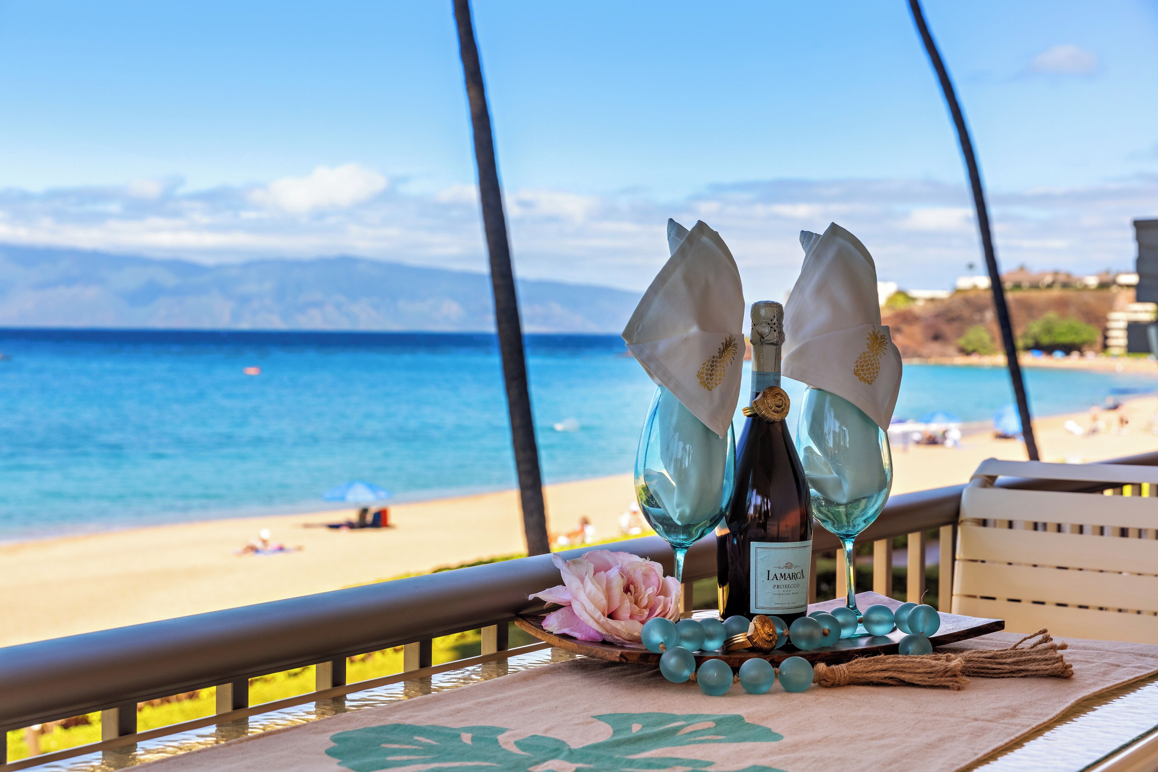 On the beach, beach towels