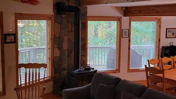 Fireplace, DVD player