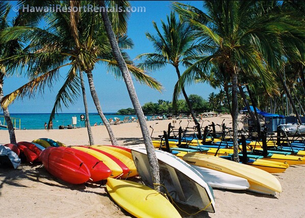 Sun-loungers, beach towels