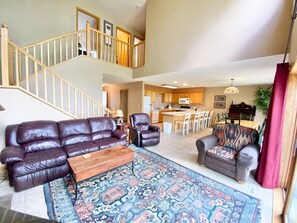 Smart TV, fireplace, stereo