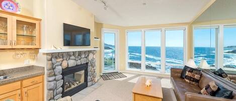 TV, fireplace, Hulu, streaming services