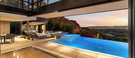 Outdoor pool, a heated pool