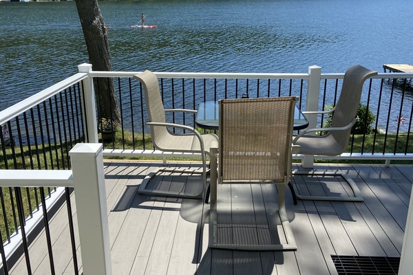New deck across front off lower cottage