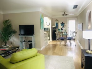 Smart TV, Netflix, DVD player, books