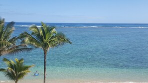 On the beach, sun loungers - Beachfront Condo in Punaluu. Updated! Clean beaches to walk/swim! Escape Crowds! (Hauula)