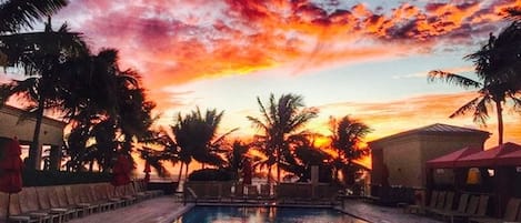 Beautiful view over infinity pool