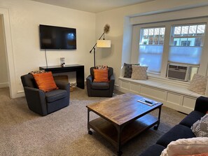 Smart TV, DVD player, books