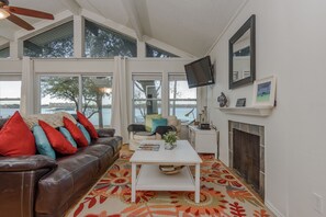 Smart TV, fireplace, DVD player, books -  WaterFront Rentals Lake Lewisville- Lake Houses near each other (Frisco)