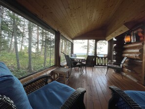 Smart TV, fireplace, DVD player, books