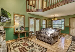 TV, fireplace, video games, DVD player