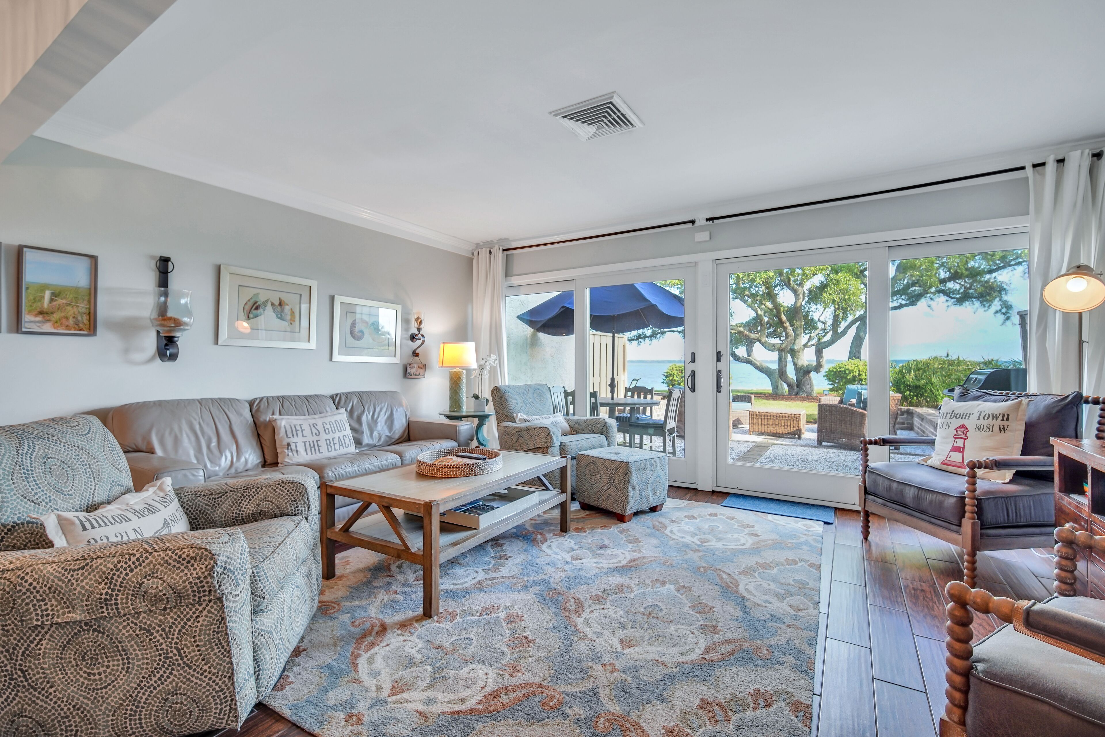 703 Schooner Court sleeps 7 with Calibogue sound views in Harbour Town. Book your stay today!