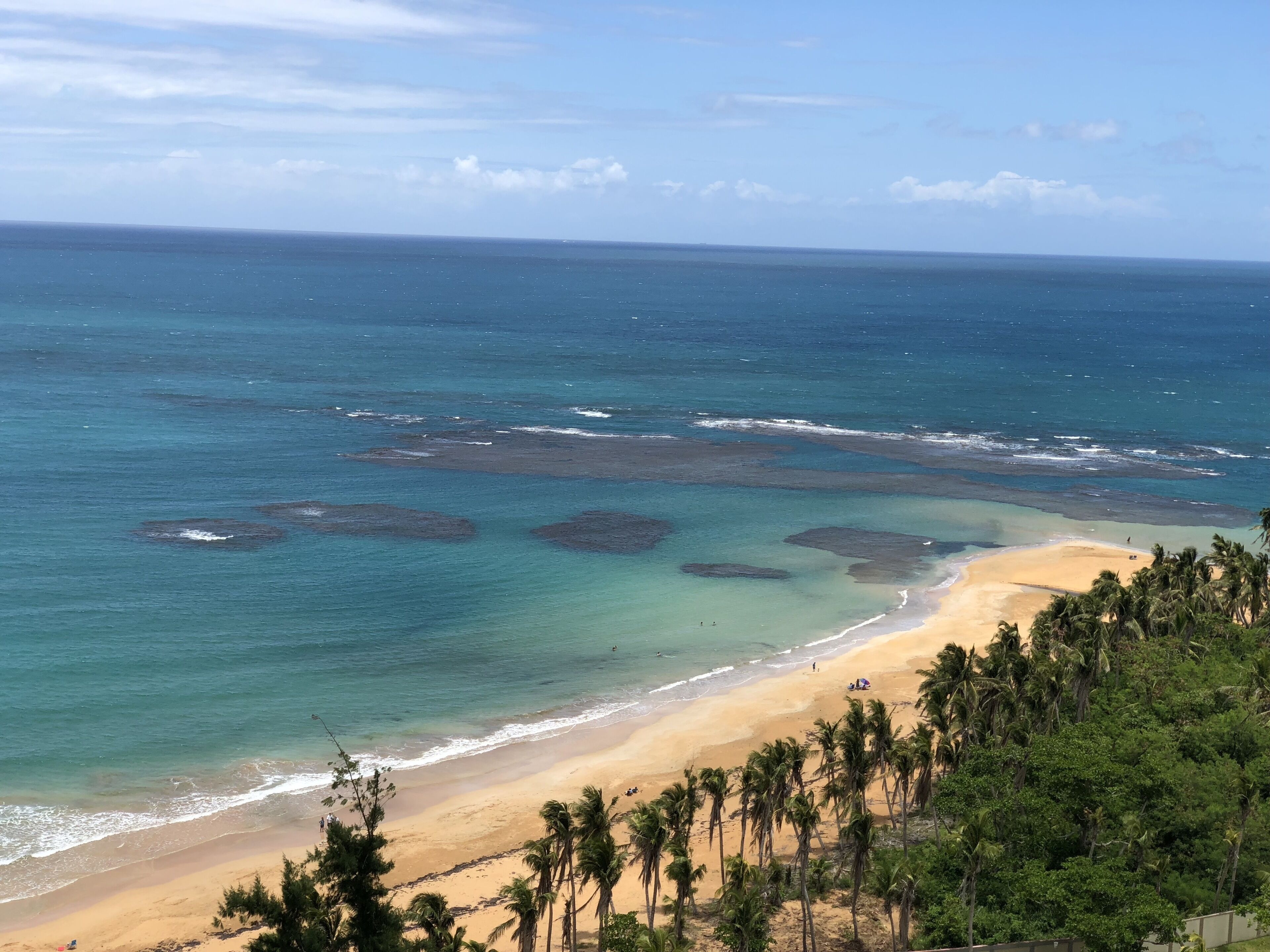 On the beach, sun loungers, beach towels