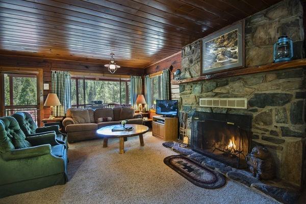 TV, fireplace, DVD player
