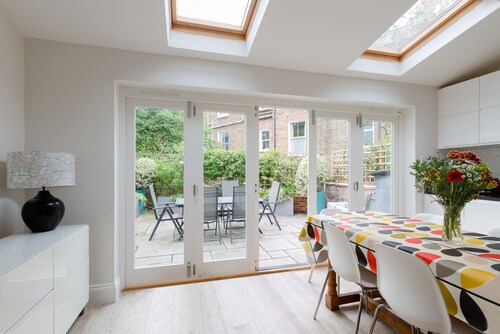 Central, stylish London family townhouse with private terrace on quiet street