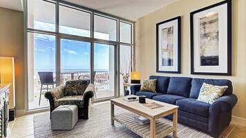 Smart TV, DVD player, foosball, books