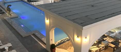 Piscina externa, piscina aquecida