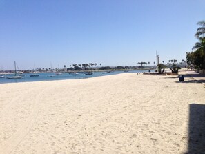 Beach nearby, sun loungers