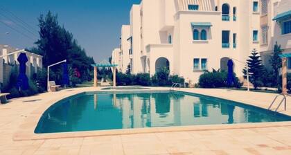 Beautiful view apartment located at Yasmine Hammamet with garden, swimming pool