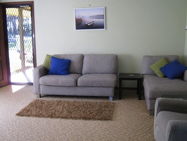 Televisión, reproductor de DVD, libros y estéreo 