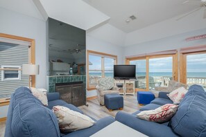 TV, fireplace, DVD player, ping pong